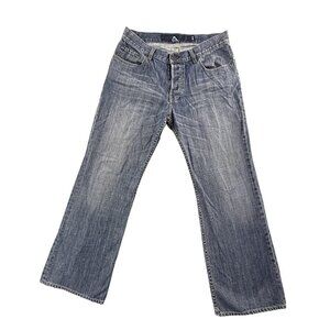 French Connection Jeans Mens 32x30 Blue Straight Leg Denim Medium Wash Y2K Faded